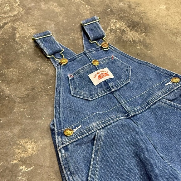 Vintage Round House Toddler Denim Overalls 18M Blue Jean Bib - Picture 3 of 8